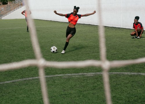 Formation des joueuses de l'équipe féminine de Créon